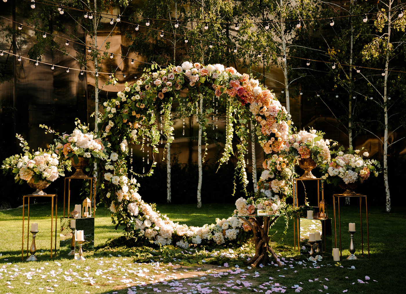 Outdoor wedding gathering at North Star Ranch in Whitefish Montana